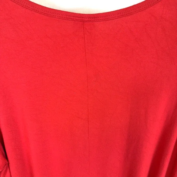 Comfy USA Red 3/4 Sleeve 10 Button Design Tunic Top #1382 Size 1X - Picture 5 of 6